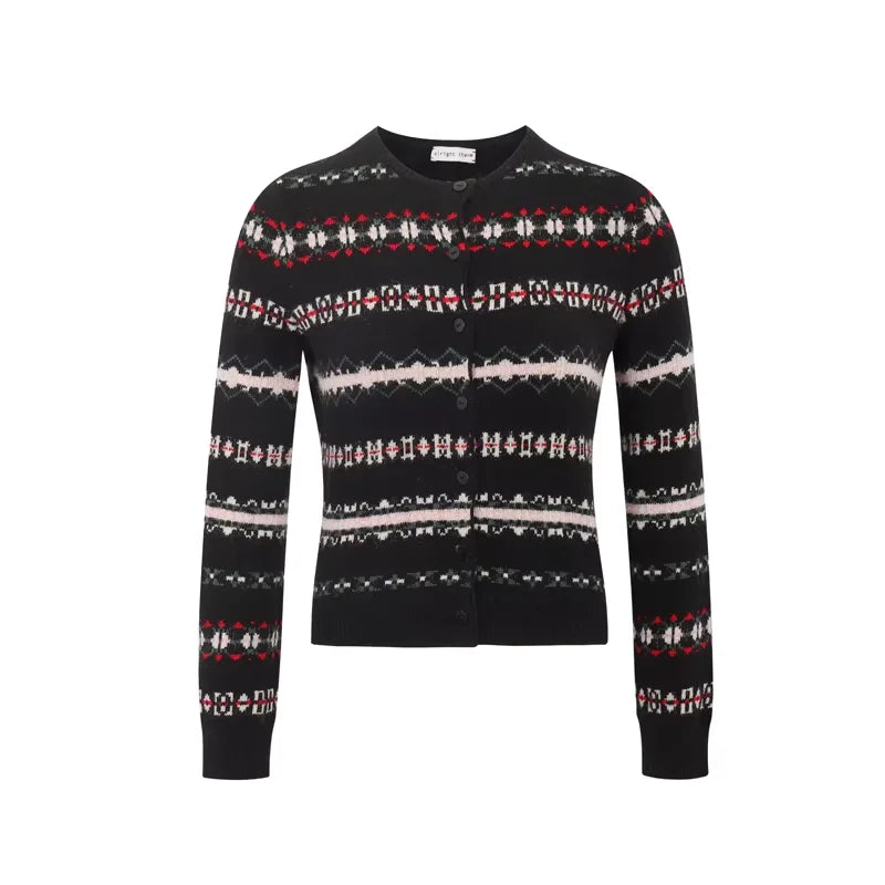 alright then Icelandic Pattern Knit Cardigan