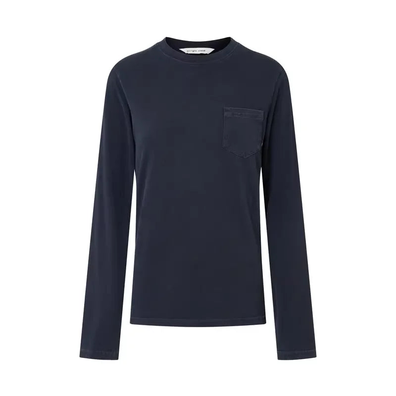 alright then Vintage Washed Cotton Long Sleeve Stacked T-Shirt