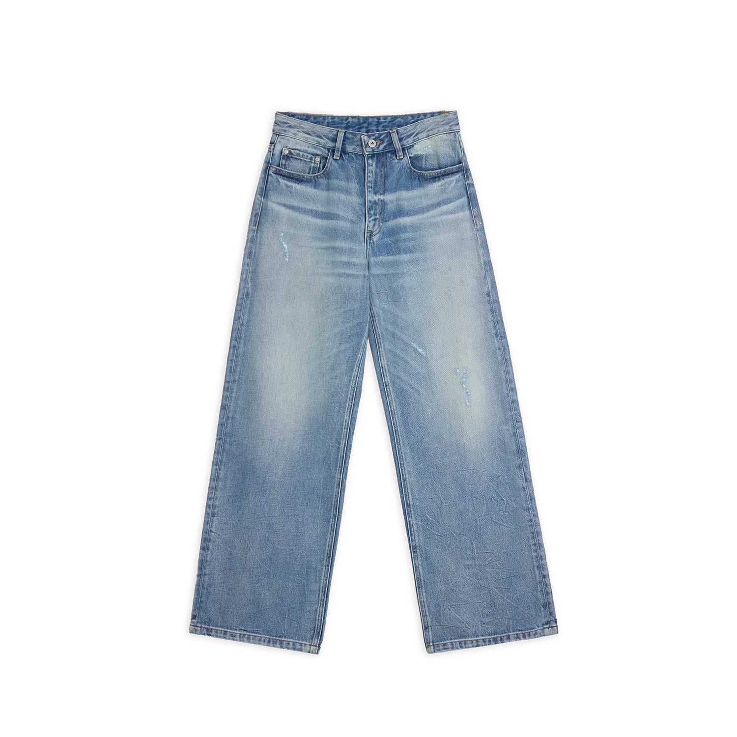 alright then Women's Loose Fit High-Waisted Distressed Denim Jeans