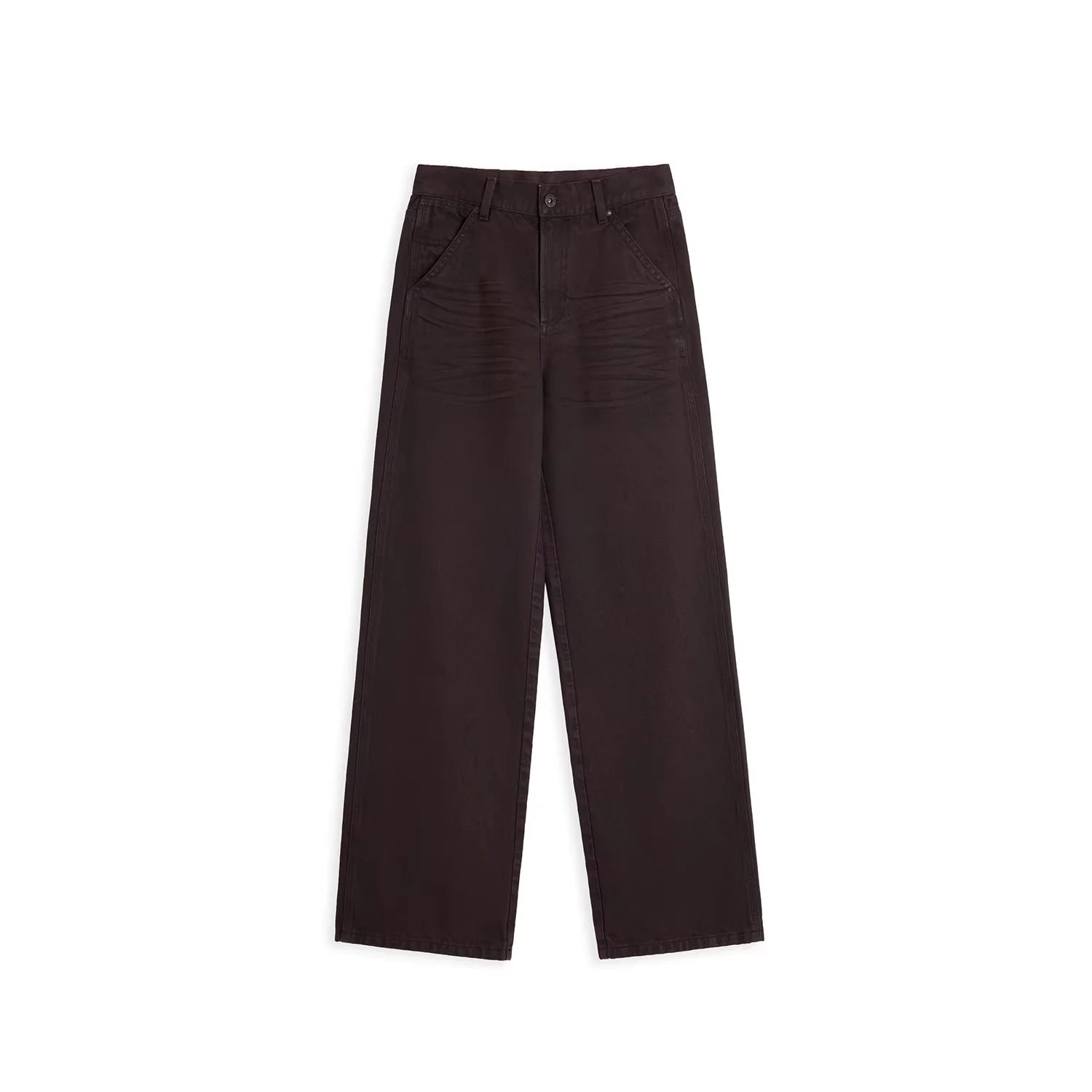 alright then High Waist Brown Wide-Leg Denim Jeans