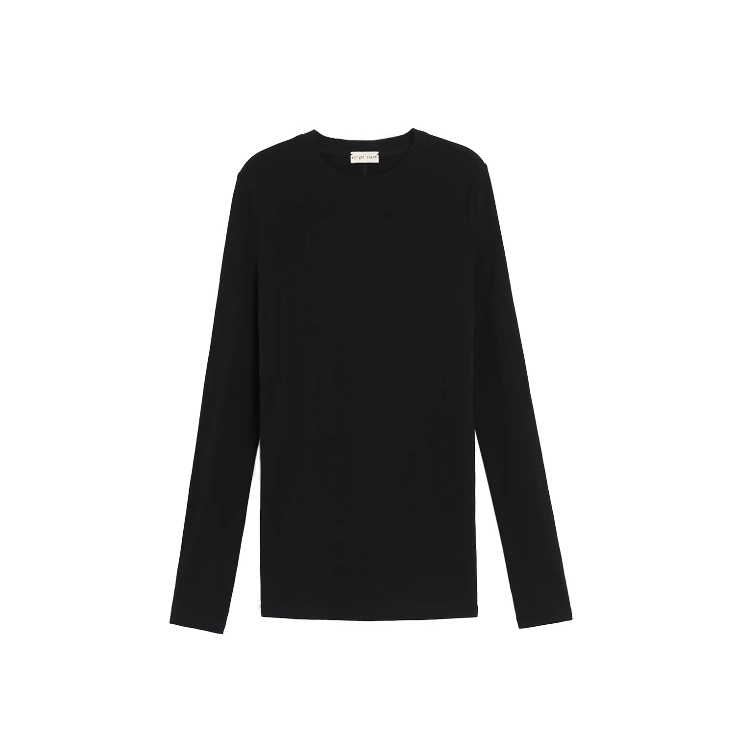 alright then Women's Merino Wool Slim Fit Crew Neck Long Sleeve T-Shirt