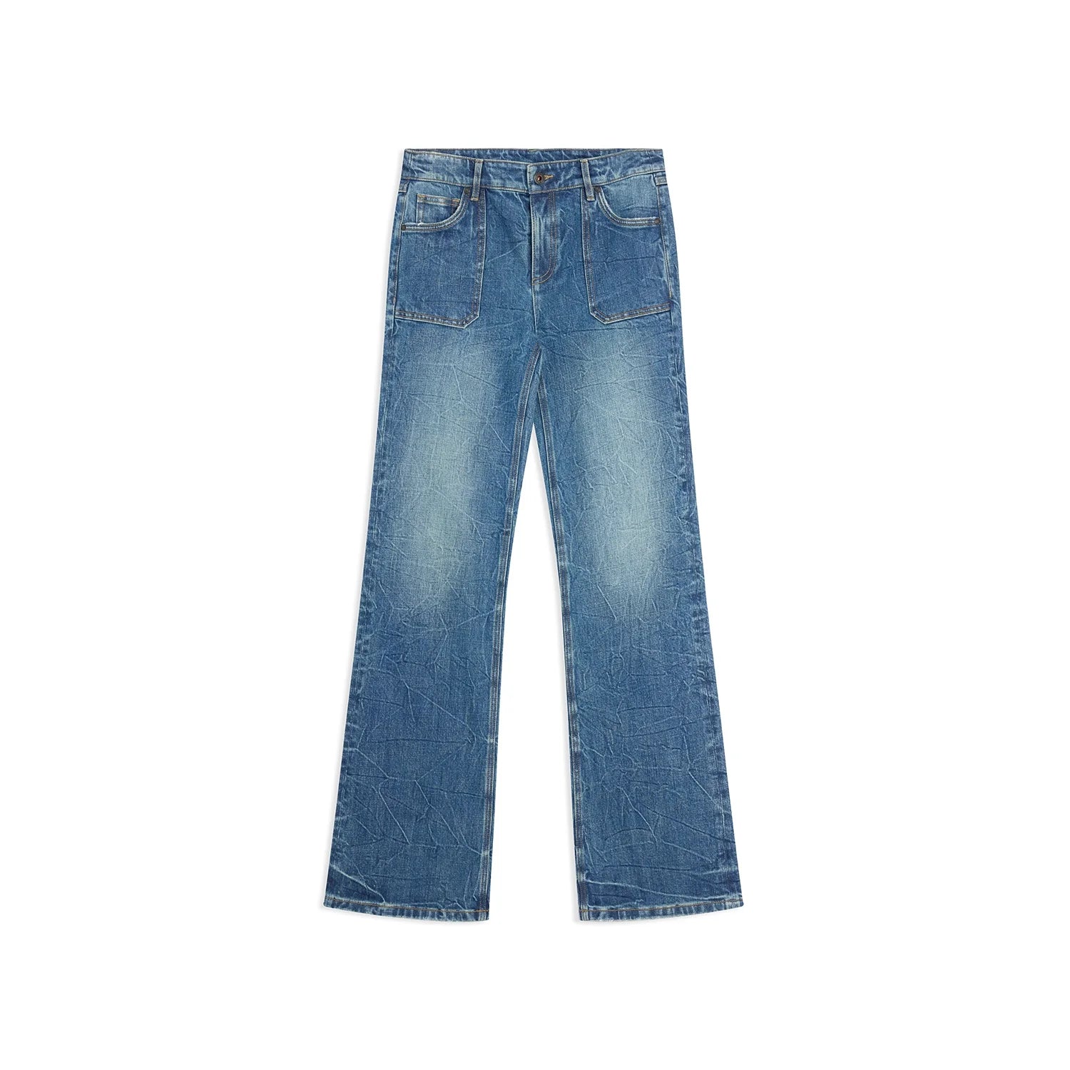alright then Vintage Flared Mid-Rise Washed Jeans