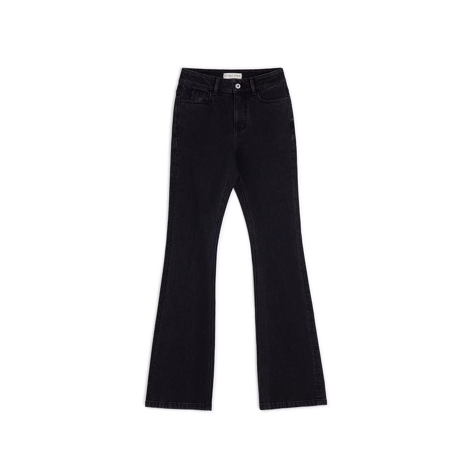 alright then Women's Black Flared Slim Fit Denim Jeans