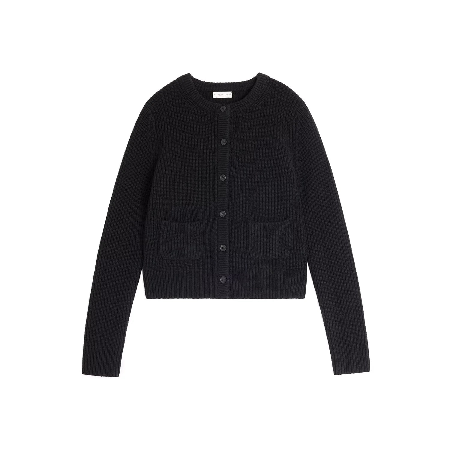 alright then Women's Wool Slim Fit Button-Up Cardigan Sweater