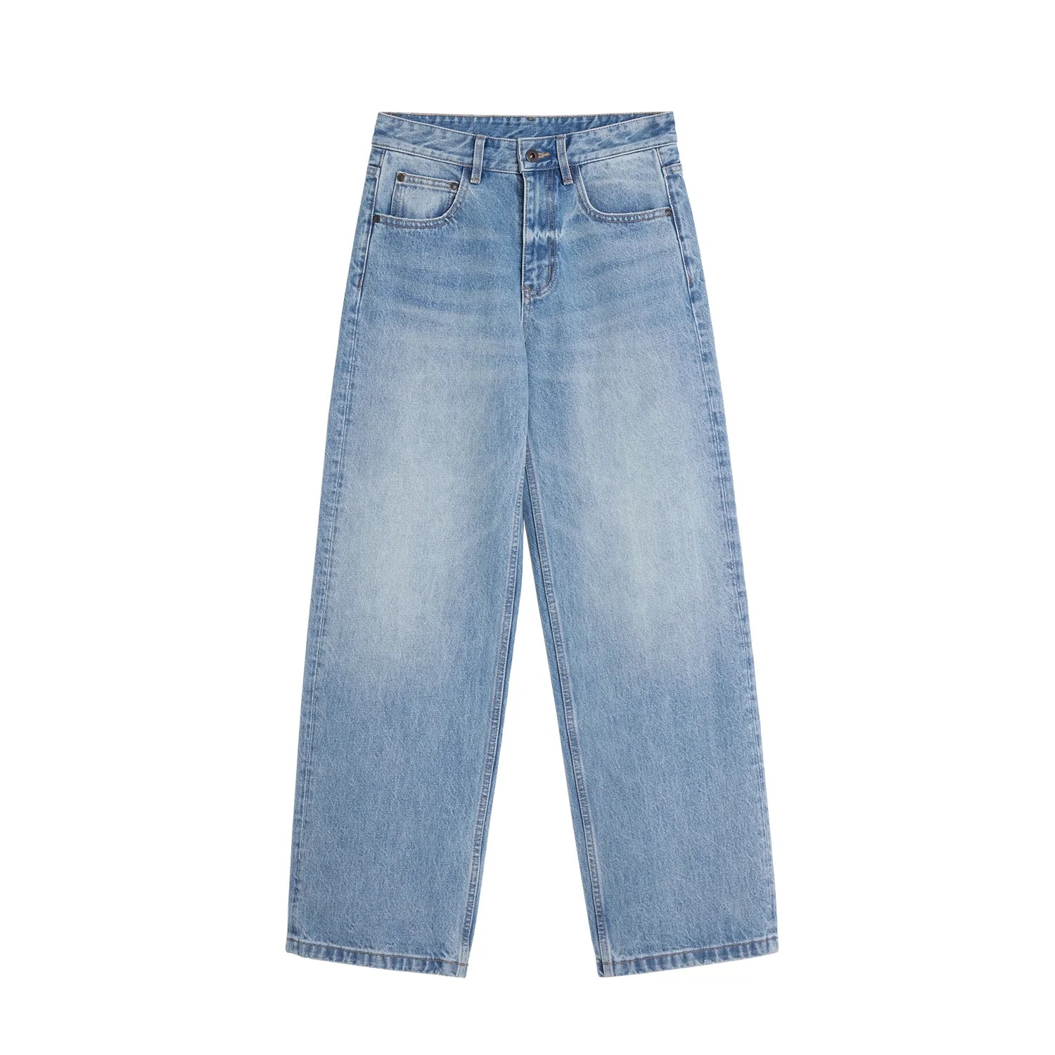 alright then Light Blue Vintage Wash Straight Leg Jeans