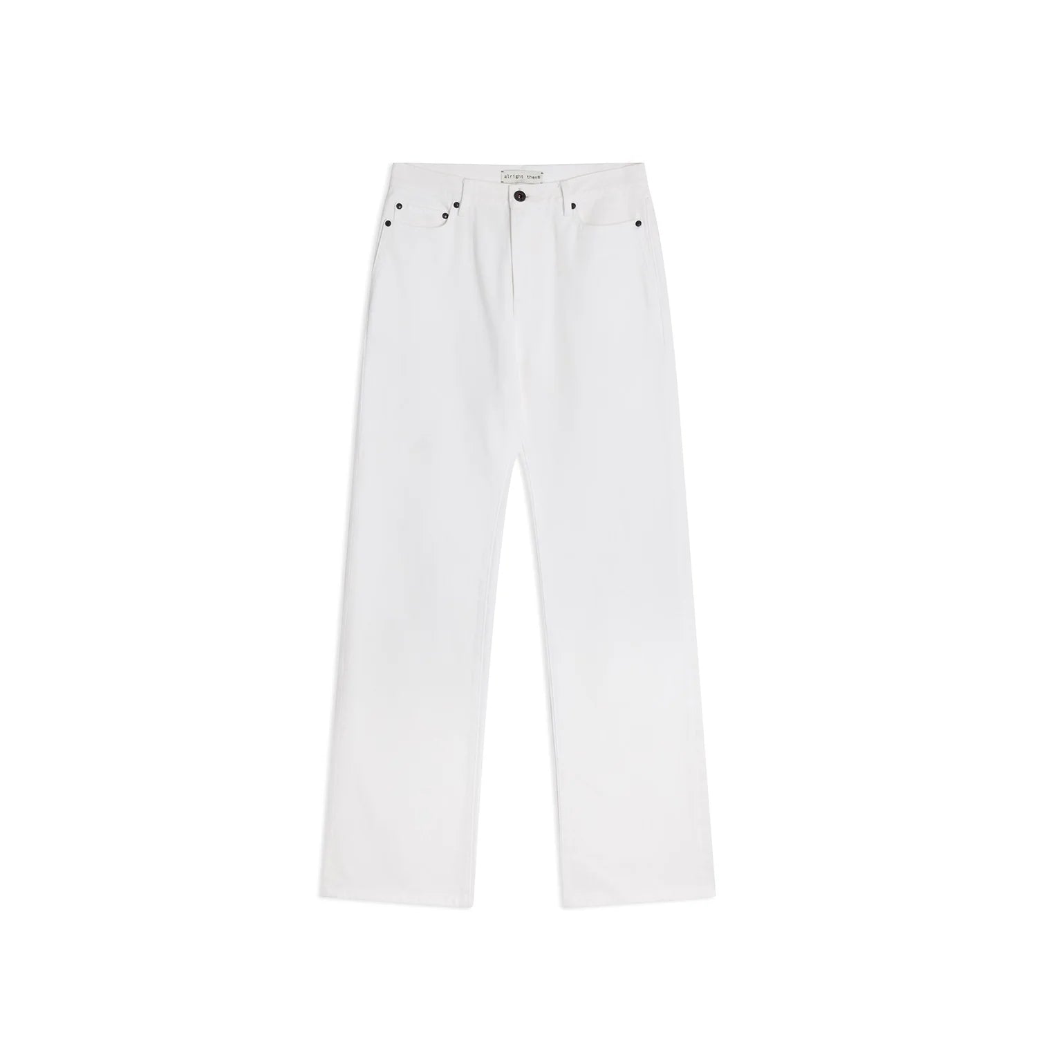 alright then Mid-Rise Loose Straight White Organic Cotton Jeans