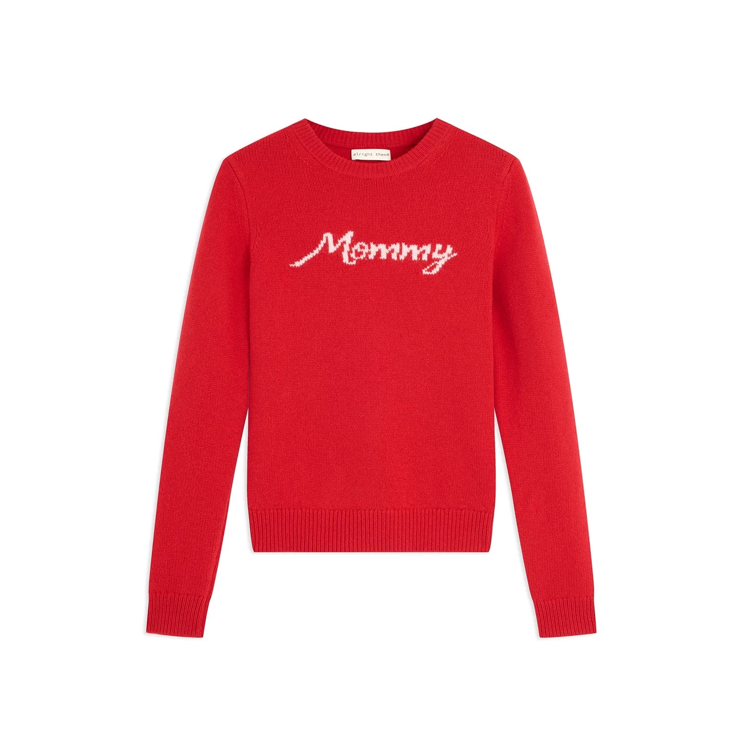 alright then Vintage Wool Jacquard Knit Pullover with English Letter Design