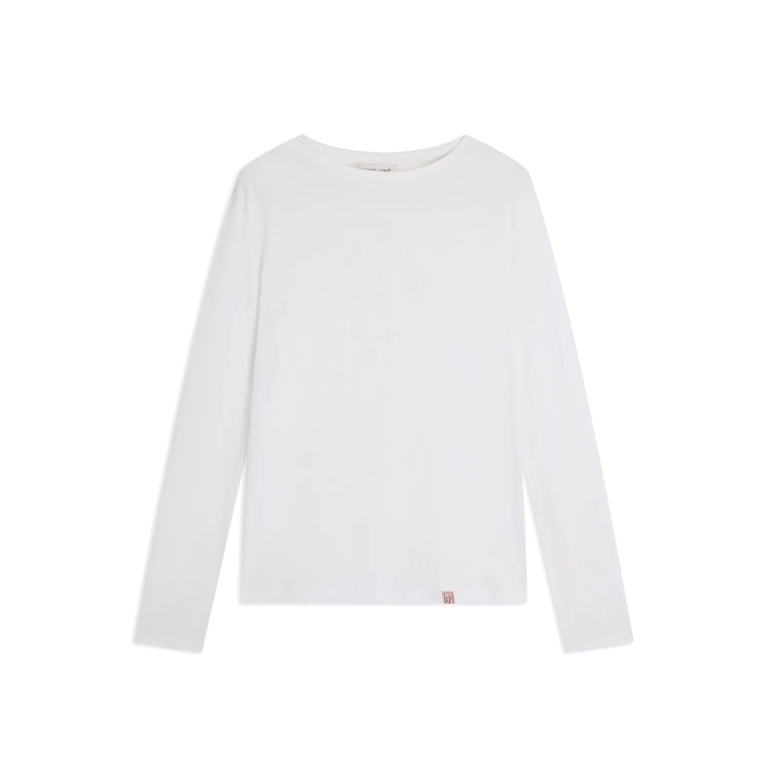 alright then Women's Contrast Trim Long-Sleeve Crew Neck Shirt