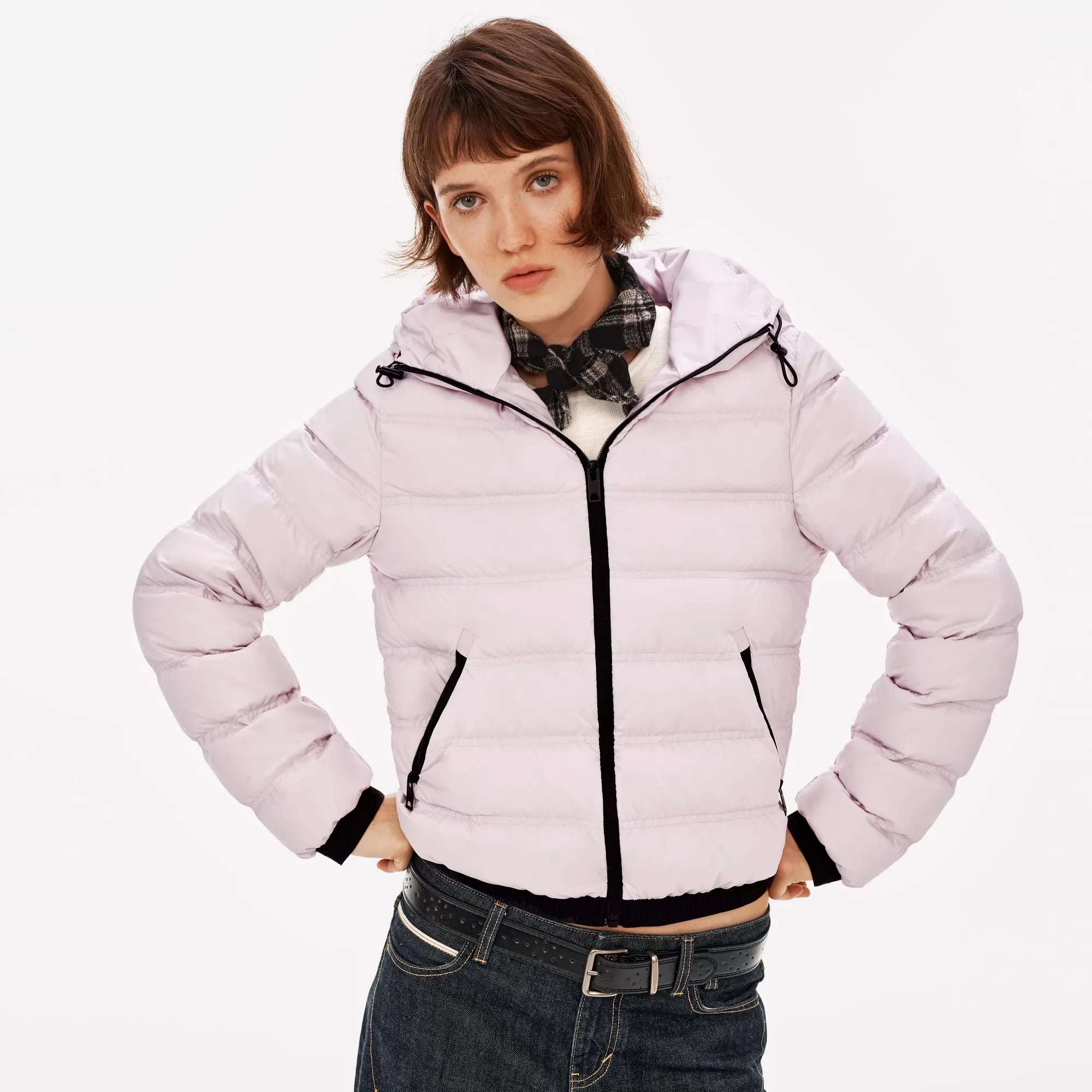 PUKI Women's Lightweight Hooded Down Puffer Jacket with Water-Resistant Finish