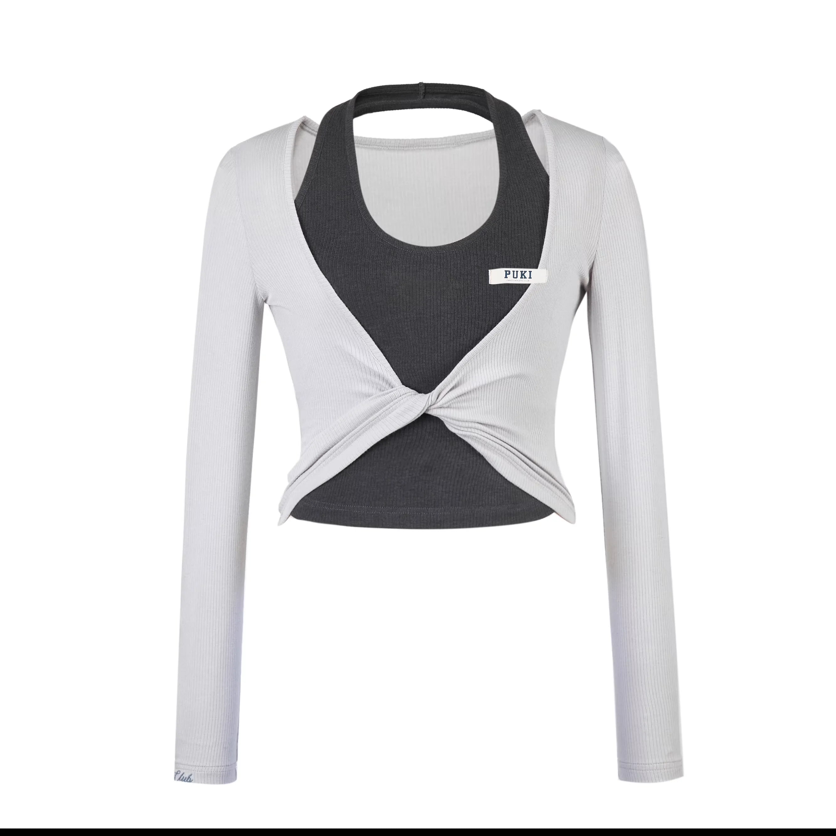 PUKI Two-Piece Ballet-Inspired Long Sleeve Activewear Set