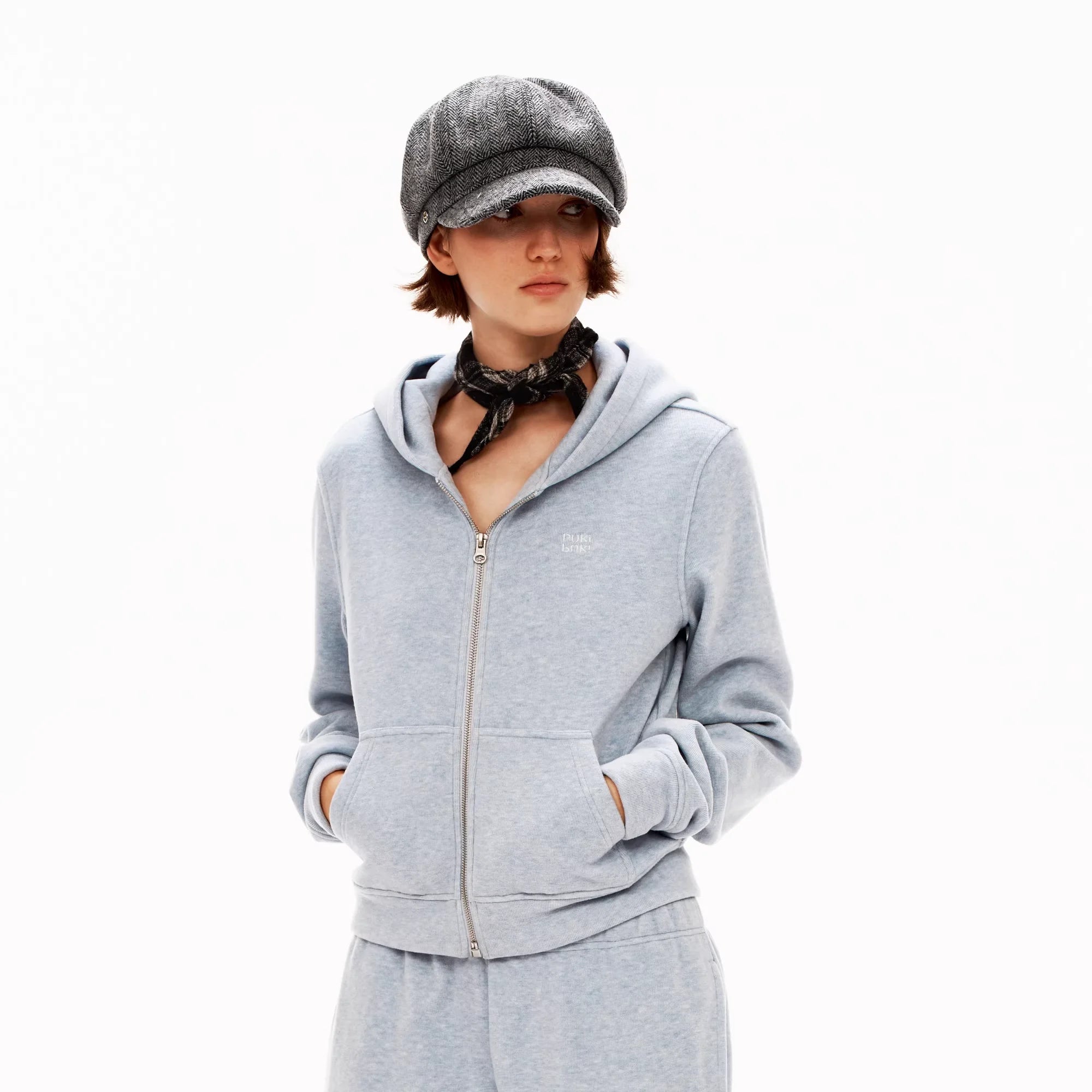 PUKI Textured Fleece Two-Piece Loungewear Set