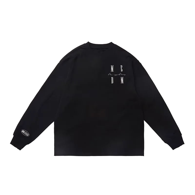 MEDM Unisex Oversized Long Sleeve Sweatshirt with Minimalist Print