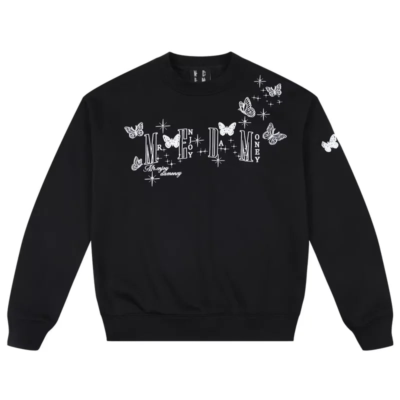 MEDM 3D Butterfly Graphic Crewneck Sweatshirt for Men