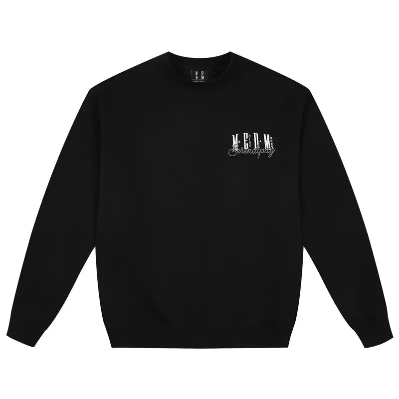 MEDM Unisex Oversized Graphic Fleece Sweatshirt - Long Sleeve Crewneck Pullover