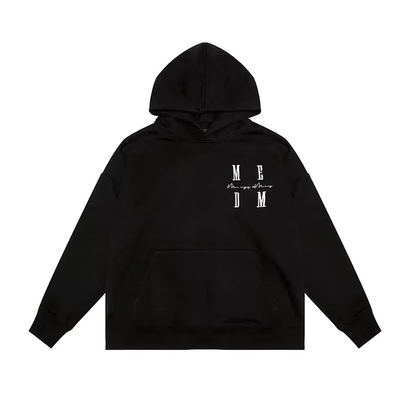 MEDM Unisex Oversized Embroidered Hoodie – Street Style Pullover