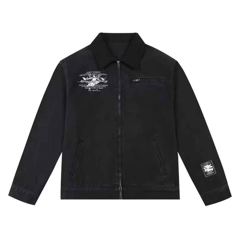 MEDM Embroidered Men's Streetwear Jacket - Autumn Outerwear