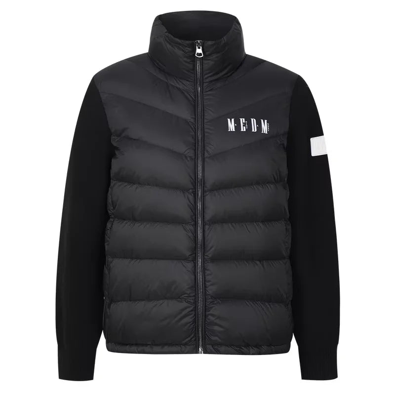 MEDM Men's Lightweight Duck Down Vest with Stand Collar and Raglan Sleeves