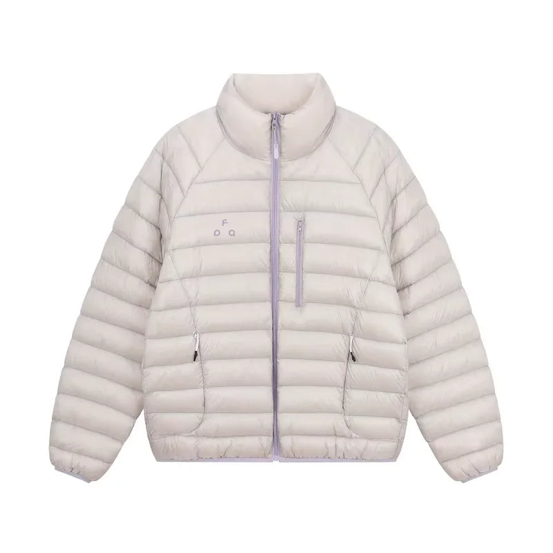 FPA Lightweight Colorblock Down Jacket with Stand Collar