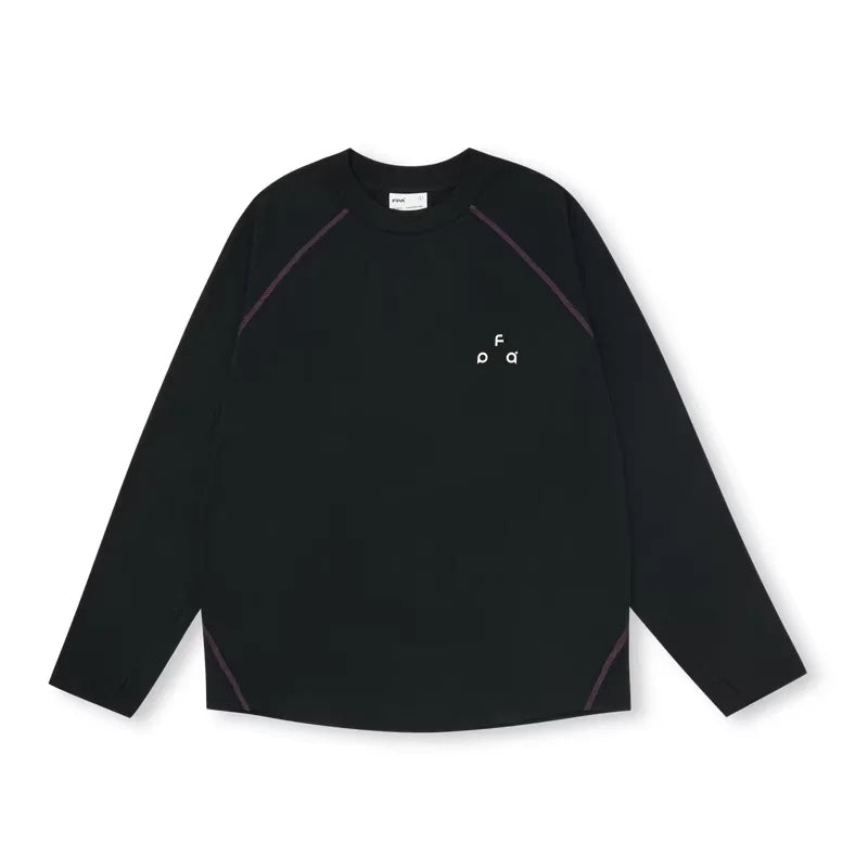 FPA Men's Quick-Dry Antibacterial Ice-Feel Long Sleeve Sports T-Shirt - Black