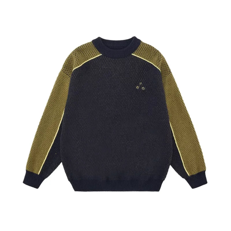 FPA Colorblock Reversible Cotton Knit Sweater with Logo Detail