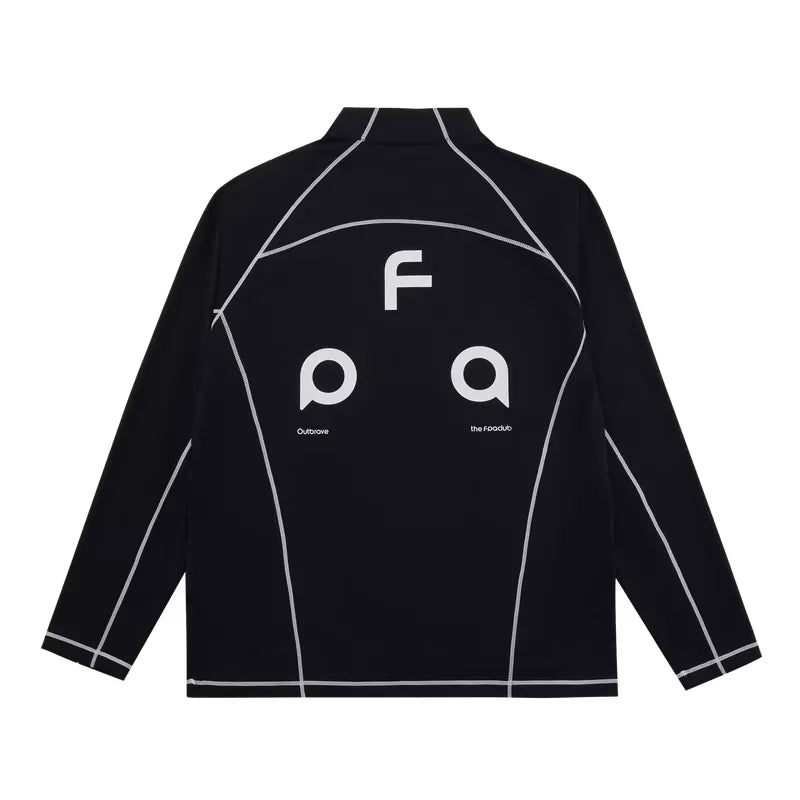 FPA Men's Colorblock Half-Zip Quick-Dry Cycling Shirt with Mock Neck