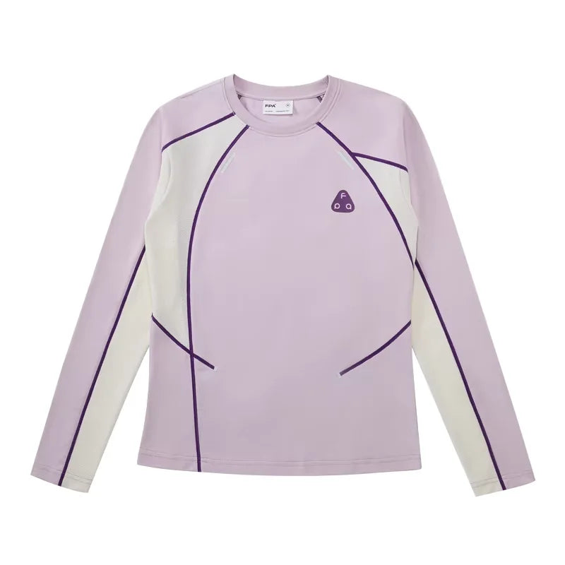 FPA Women's Colorblock Long Sleeve Crew Neck Athletic T-Shirt