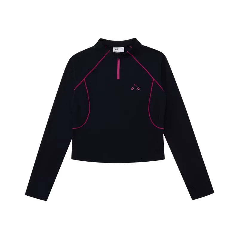 FPA Women's Colorblock Half-Zip Long Sleeve Athletic T-Shirt