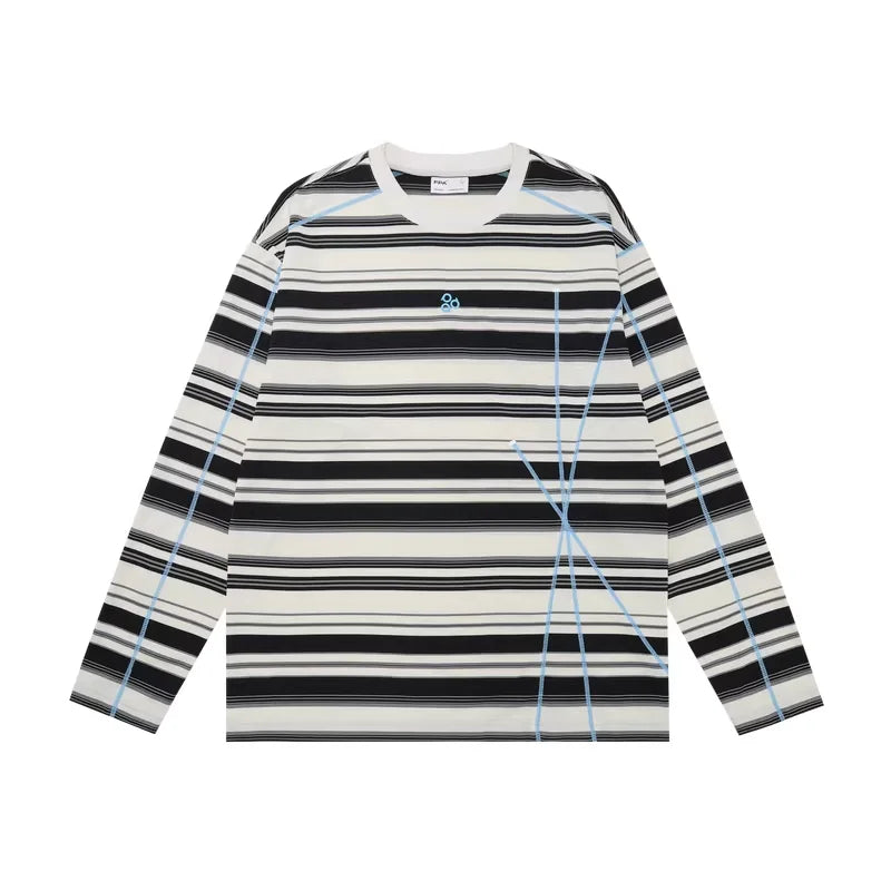 FPA Colorblock Striped Long Sleeve Sports T-Shirt - Heavyweight Casual Fit
