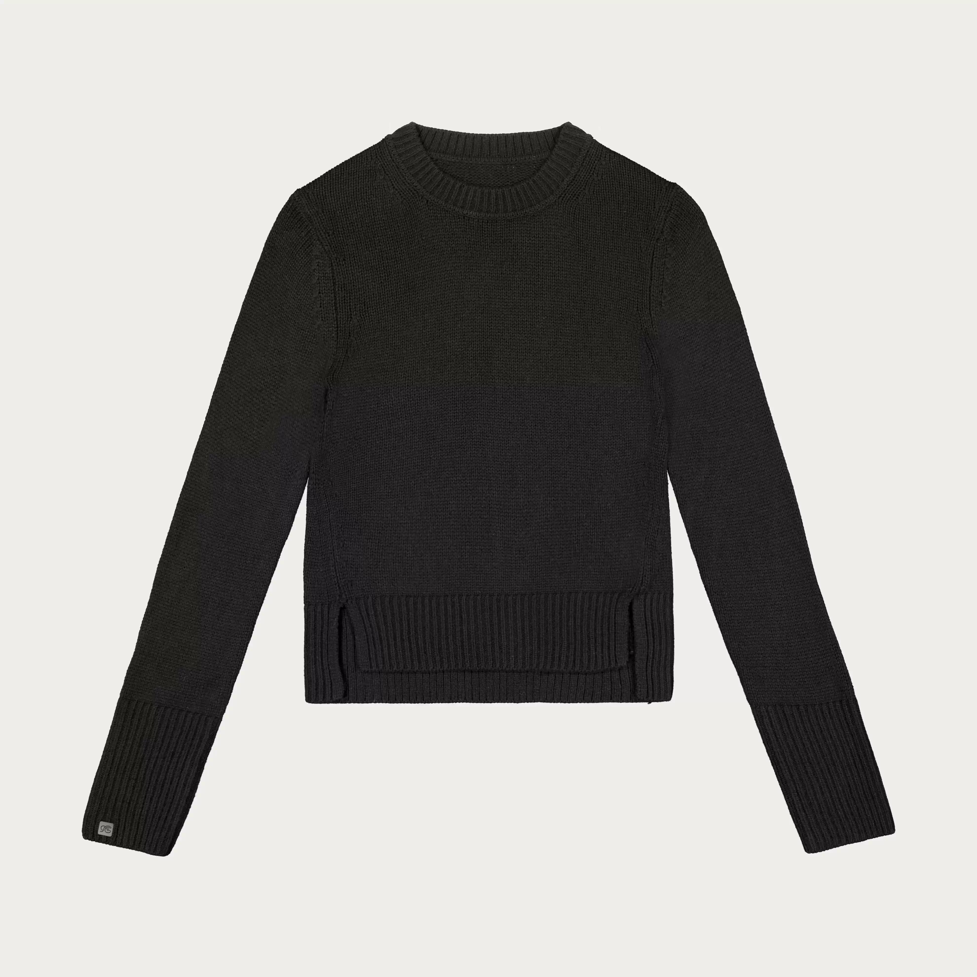 Fax Copy Express Cropped Knit Sweater with Detachable Shoulder Pads