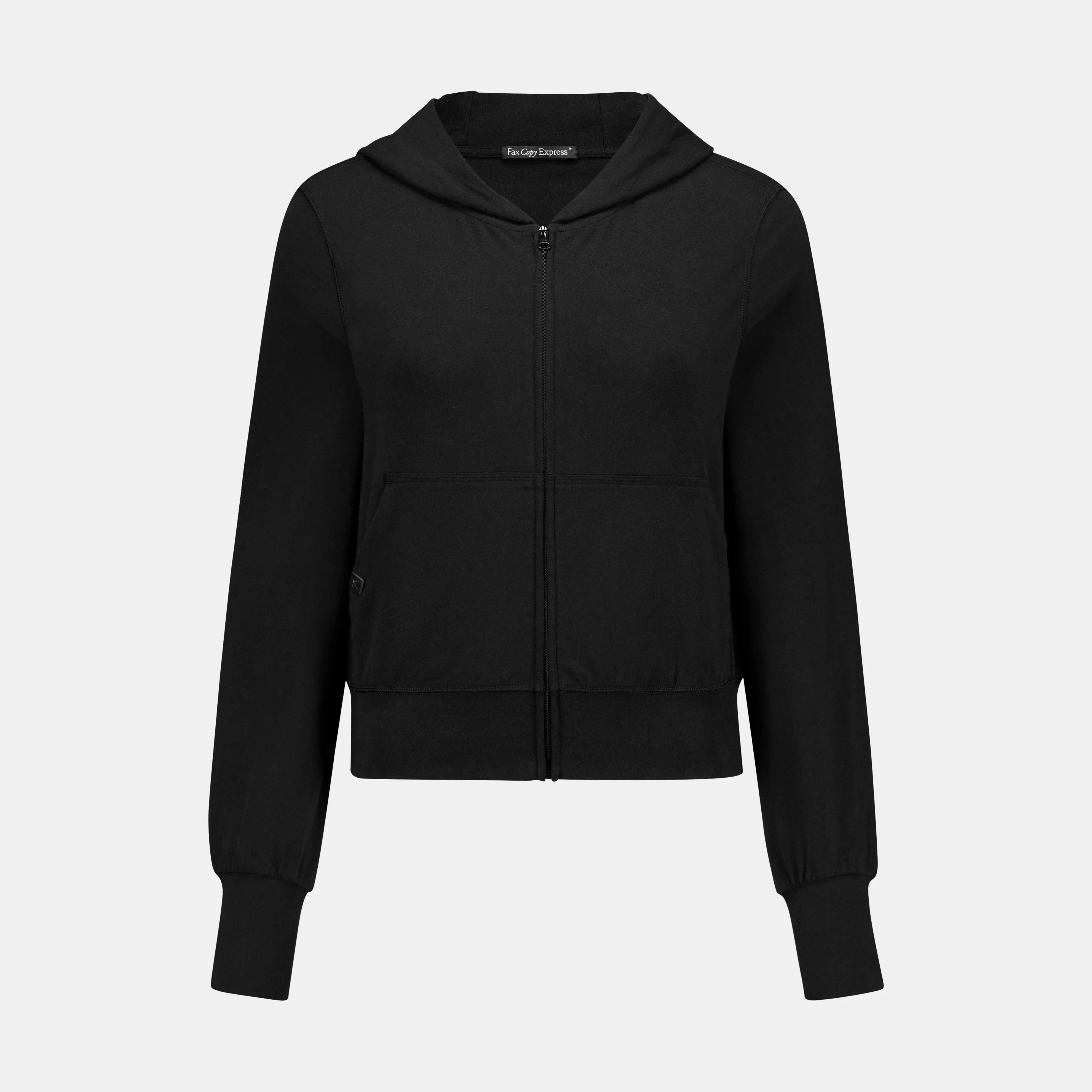 Fax Copy Express Cropped Zip-Up Hoodie