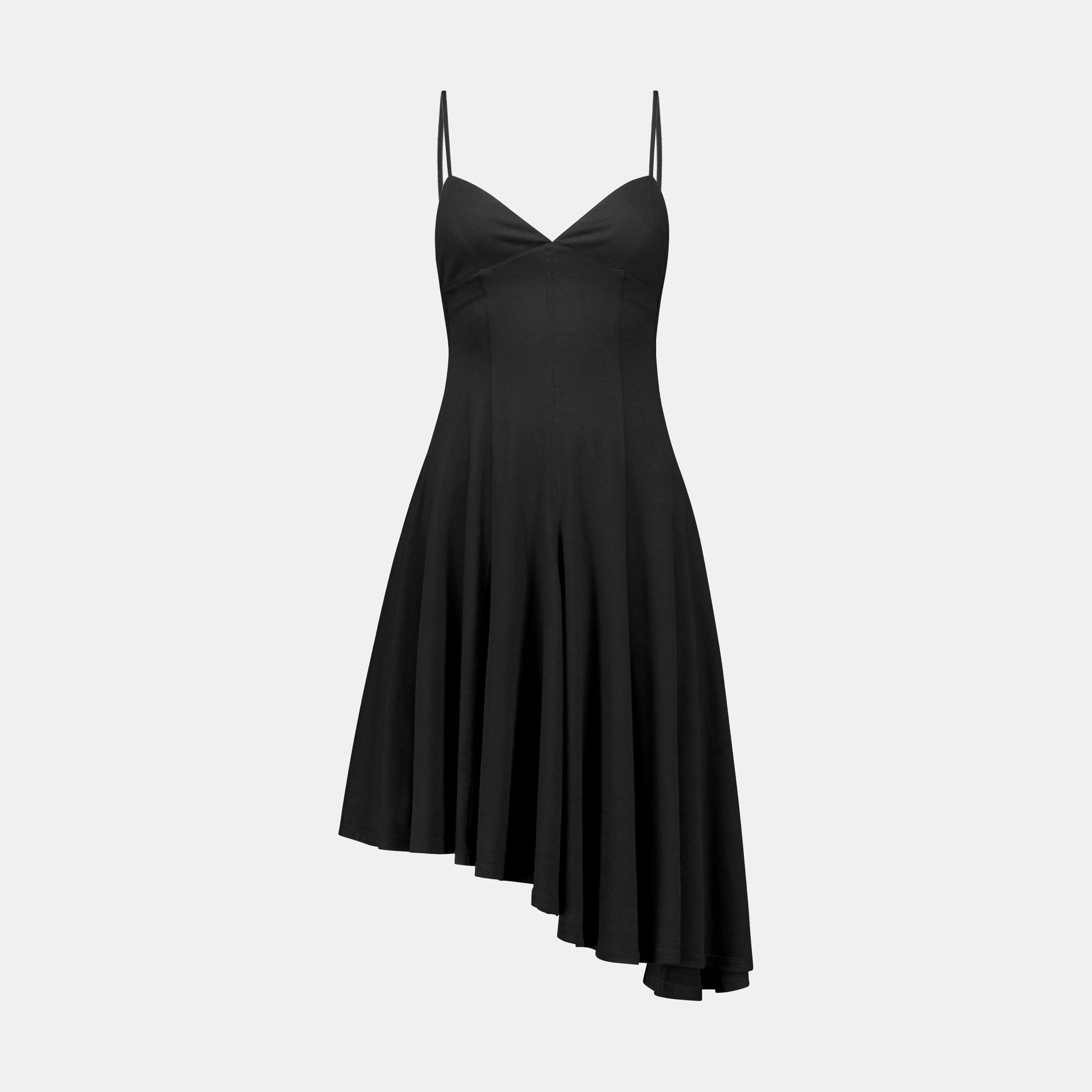 Fax Copy Express Spaghetti Strap Asymmetrical Stretch Dress