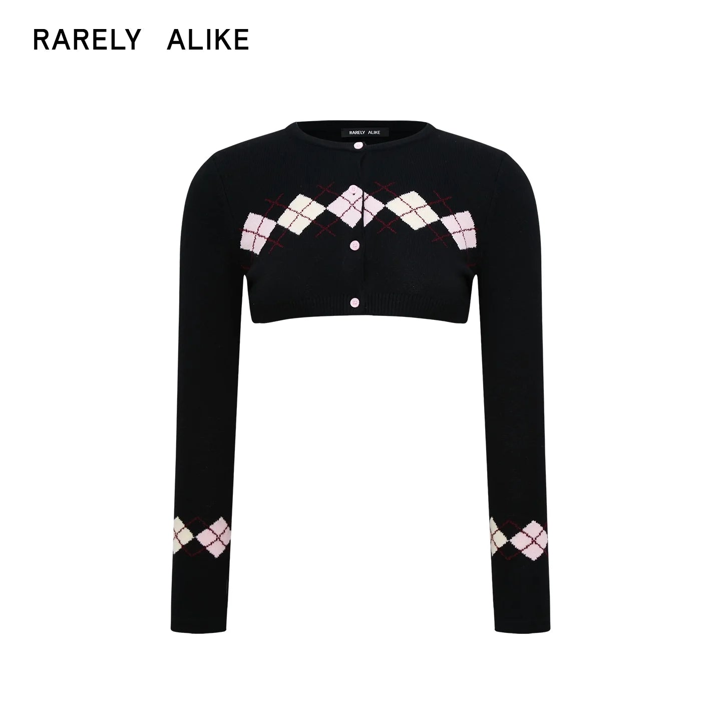 RARELY ALIKE Argyle Knit Cardigan and Camisole Set