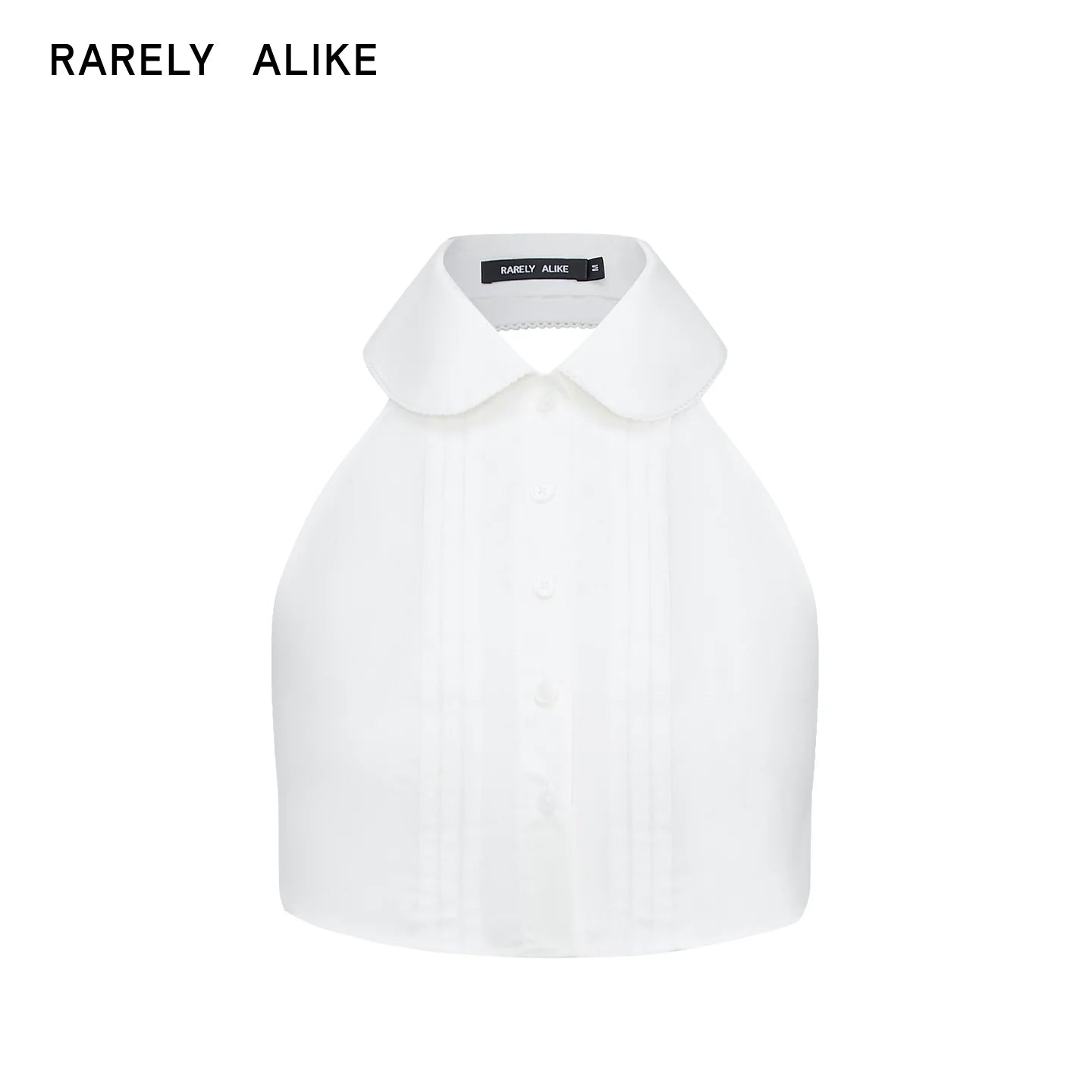 RARELY ALIKE Backless Halter Collar Cropped Shirt