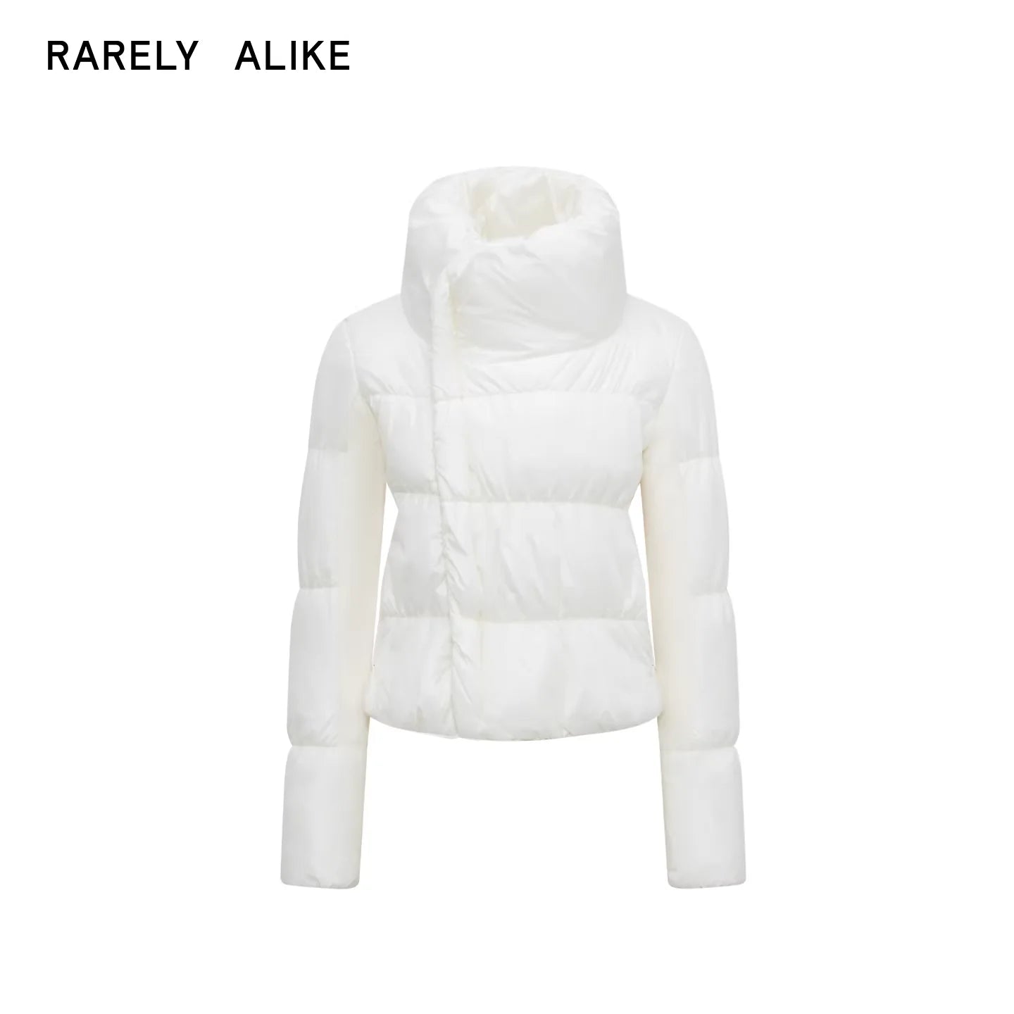RARELY ALIKE Asymmetrical Quilted Cotton Puffer Jacket - Beige/Brown