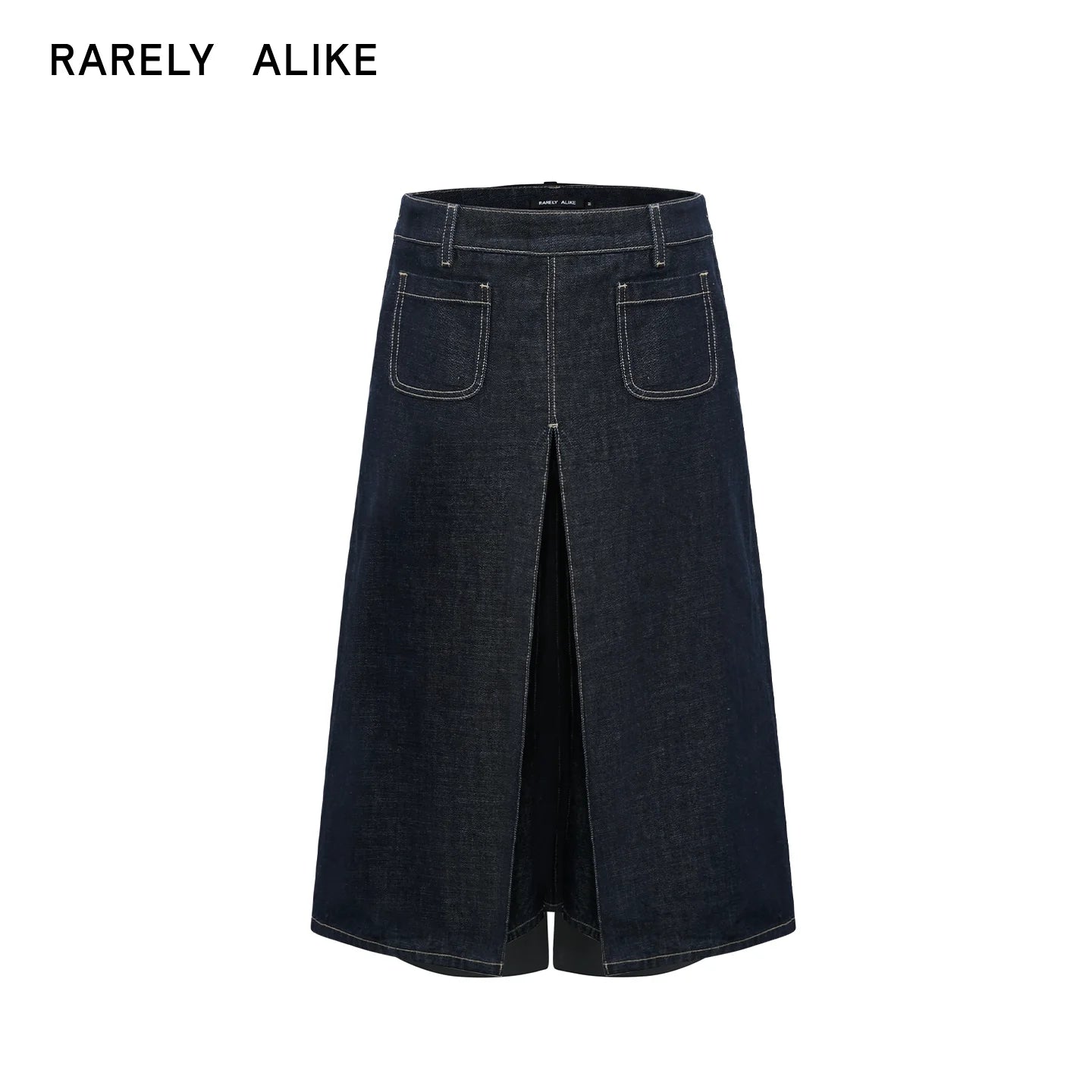 RARELY ALIKE Pleated Wide-Leg Cropped Jeans