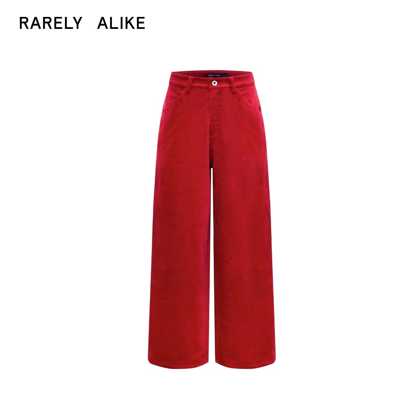 RARELY ALIKE Red Velvet Wide-Leg Pants