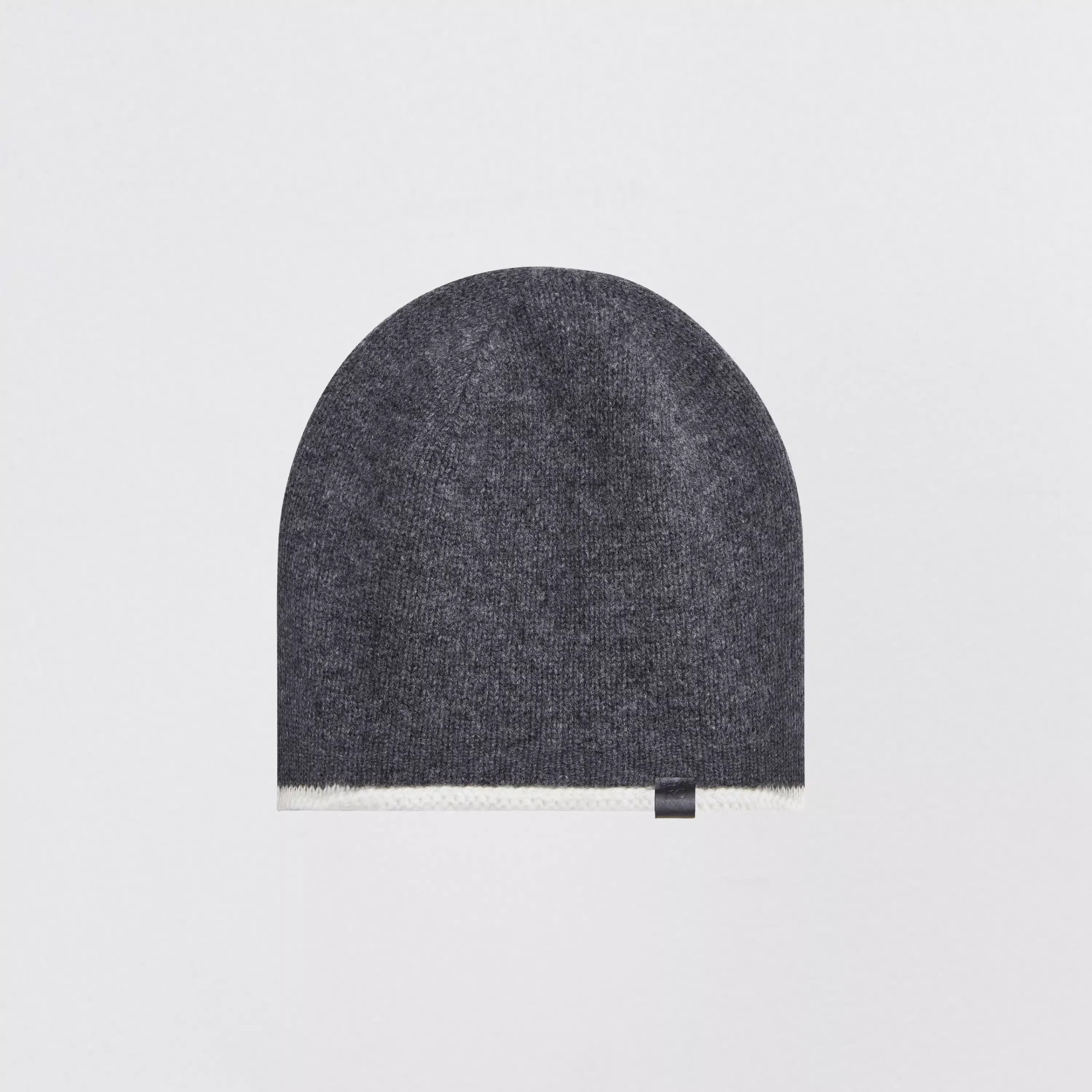 RARELY ALIKE Contrast Edge Cashmere Wool Beanie – Gray or Black