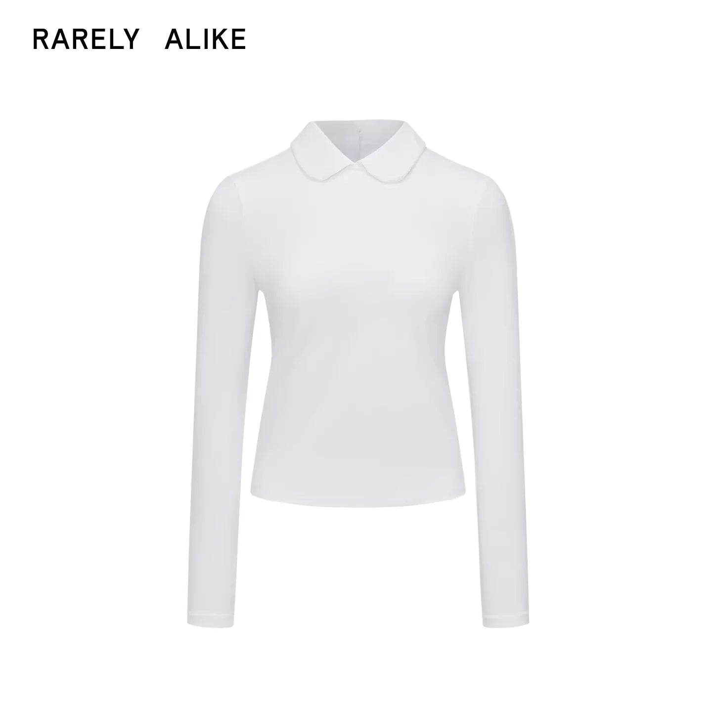 RARELY ALIKE Women's Long Sleeve Knit Polo Top - White, Black, Brown