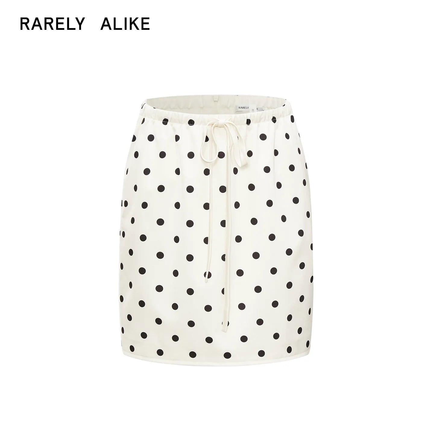 RARELY ALIKE Polka Dot Drawstring Midi Skirt