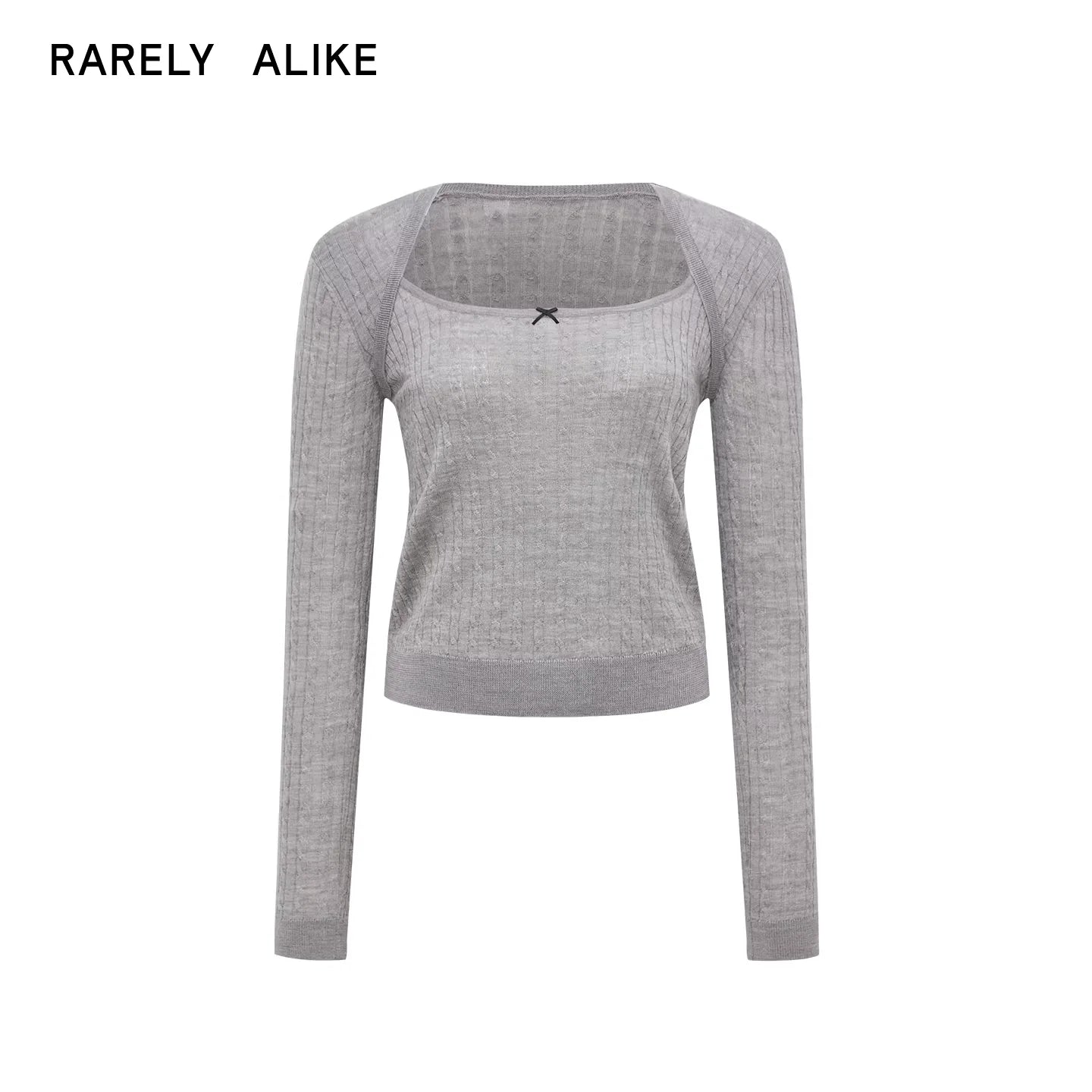 RARELY ALIKE Two-Piece Cable Knit Sweater with Detachable Sleeves