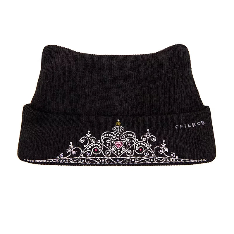 CFIERCE Rhinestone Crown Knit Beanie