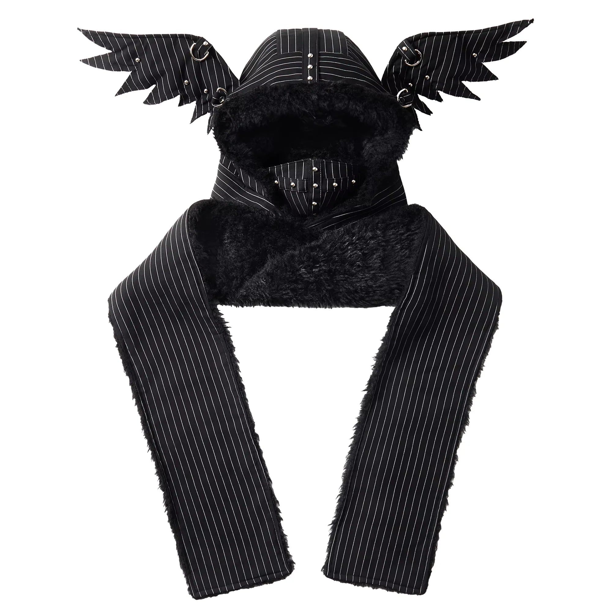 CFIERCE Angel Wings Fuzzy Hooded Scarf Hat
