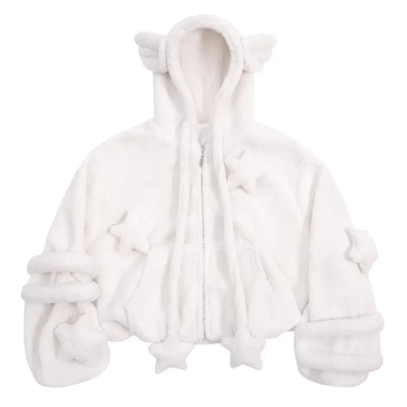 CFIERCE Women's Fleece Hoodie Pajama Set with Animal Ears