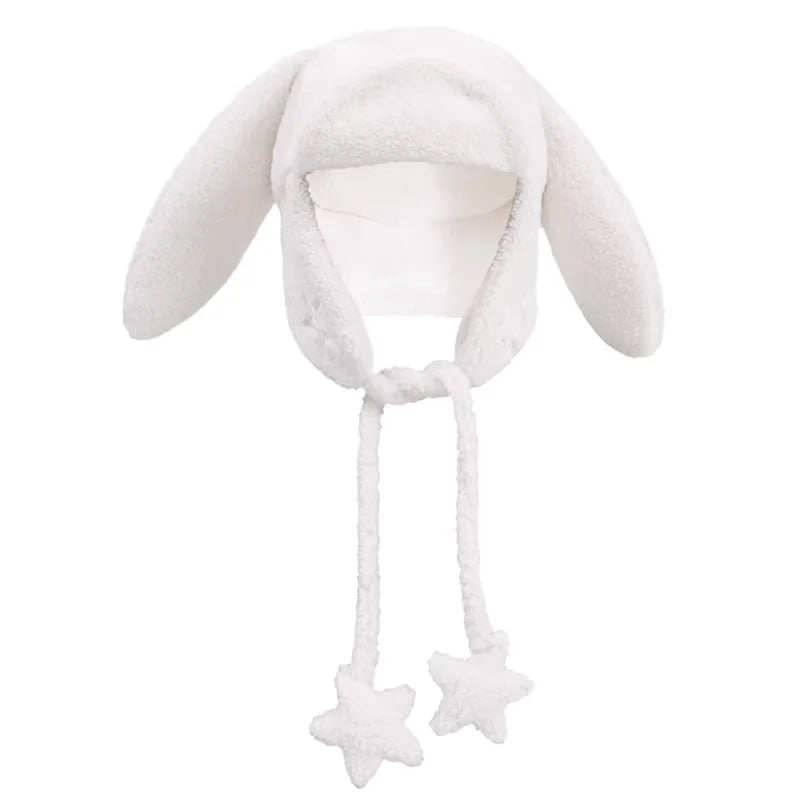 CFIERCE Plush Bunny Ear Aviator Hat