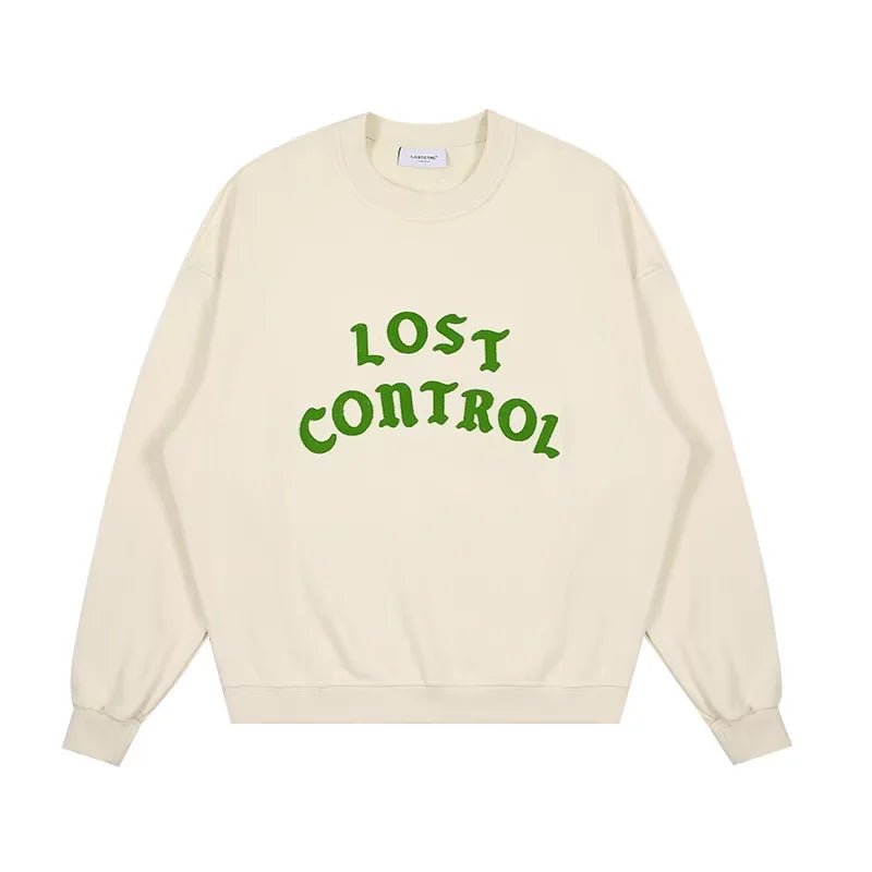 LOSTCTRL Men's Embroidered 'Lost Control' Crew Neck Sweatshirt