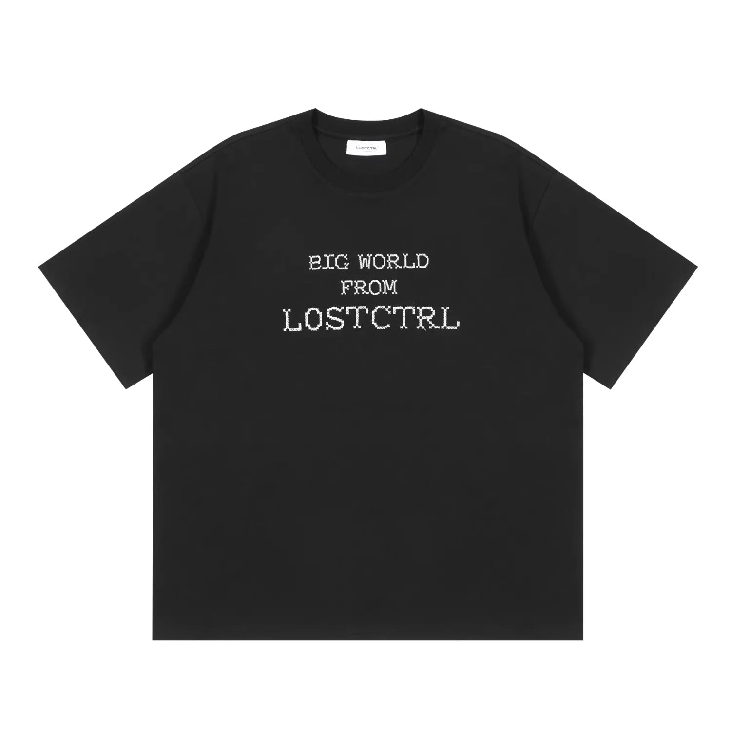 LOSTCTRL Men's Oversized Cross-Stitch Letter T-Shirt - Summer Streetwear