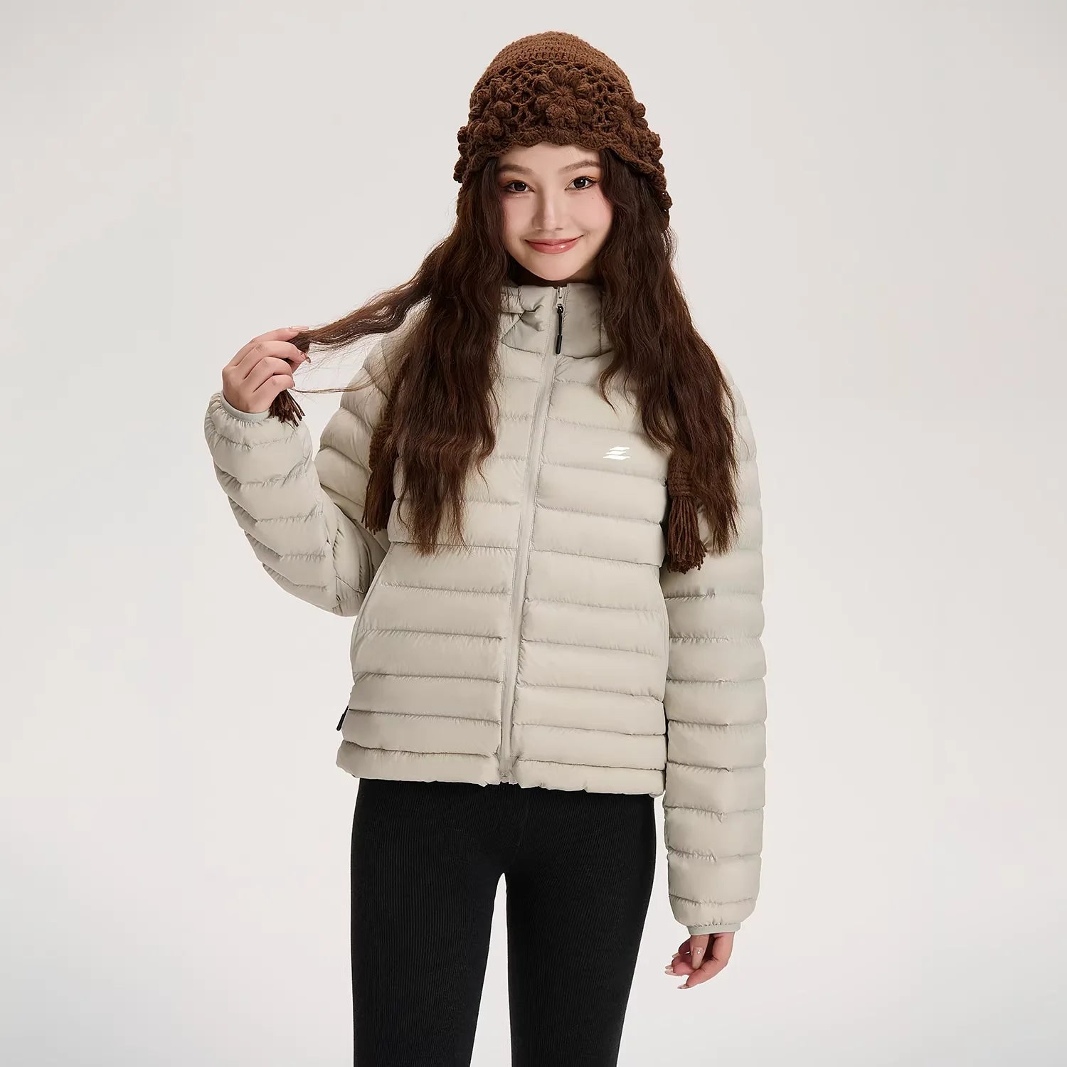 LOSTCTRL Women's Lightweight Down Puffer Jacket with Stand Collar