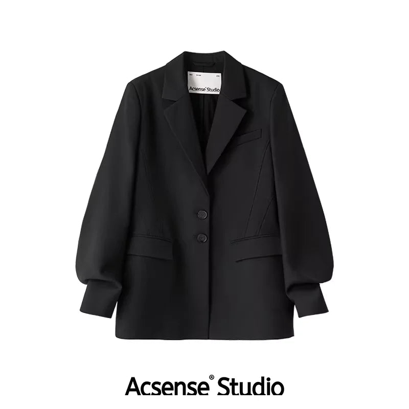ACSENSE STUDIO Fine Wool Twisted Waist Blazer