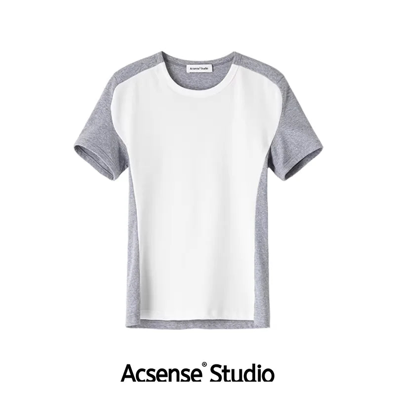ACSENSE STUDIO Colorblock Curved Shoulder Tee - Spring/Summer 2025