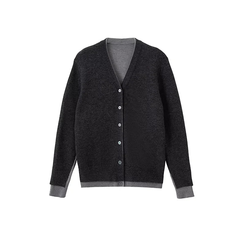 ACSENSE STUDIO Wool-Blend Faux Layered Knit Cardigan